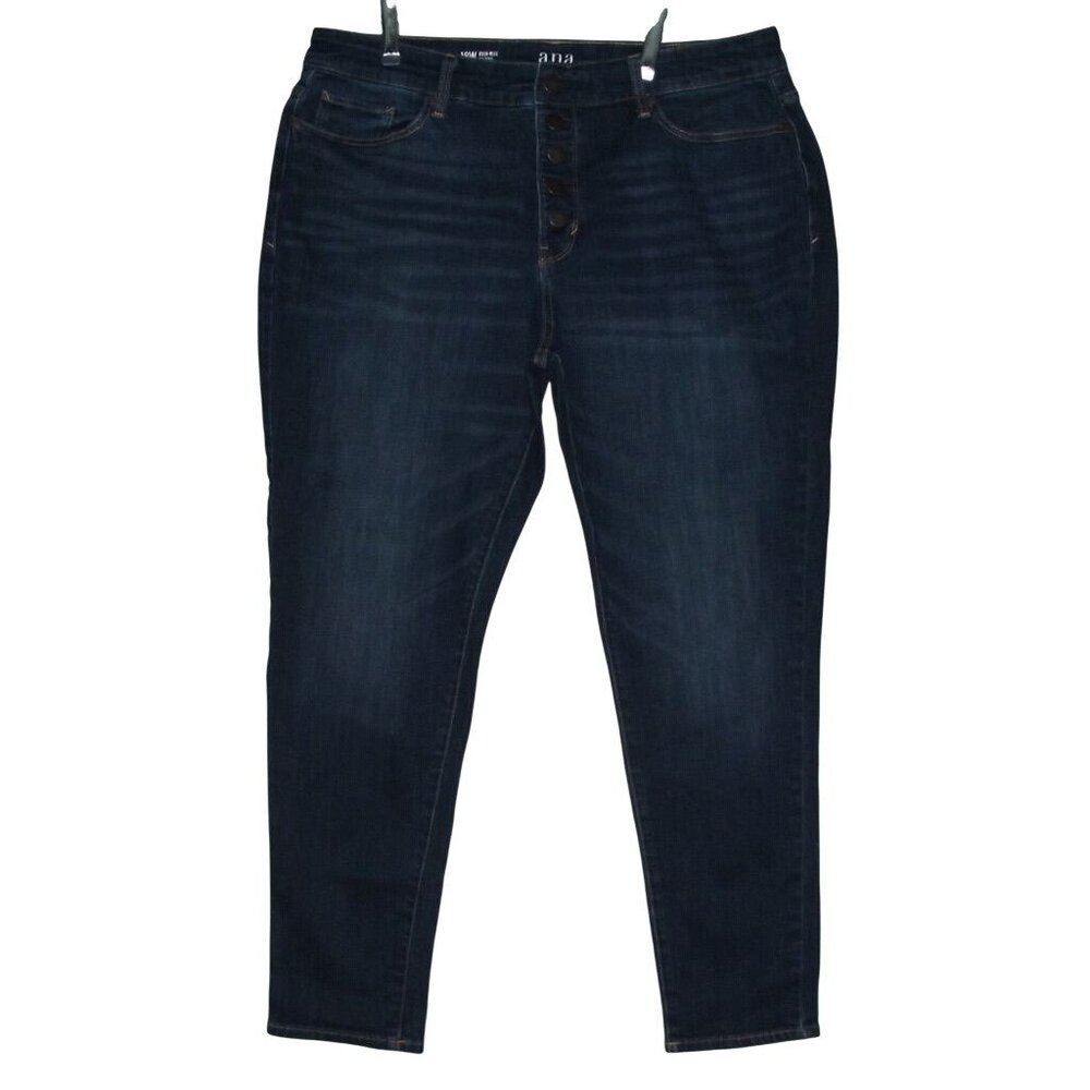 a.n.a. Jeans Womens Size 18W x 29"inseam High Rise Skinny Blue buttonfly